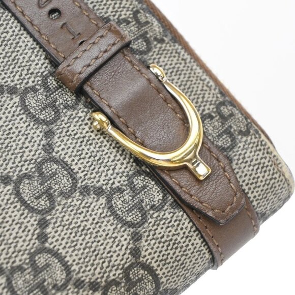 GUCCI Logo Niece GG Pattern Zip Around Long Wallet Supreme Leather Brown 69EF795 - Picture 9 of 16